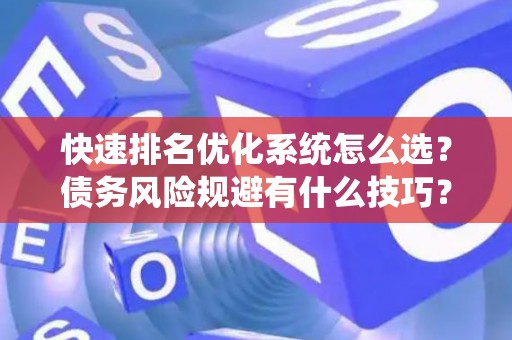 快速排名优化系统怎么选？债务风险规避有什么技巧？