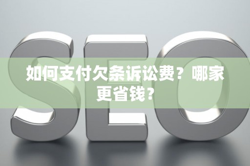 如何支付欠条诉讼费？哪家更省钱？